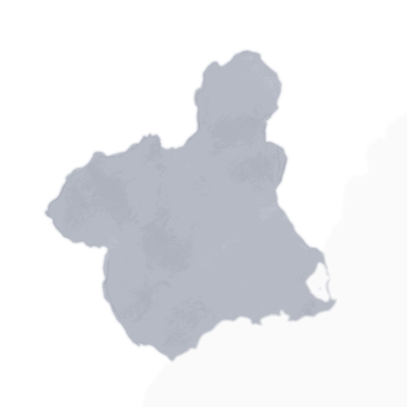 Mapa de la Región de Murcia con la costa mediterránea